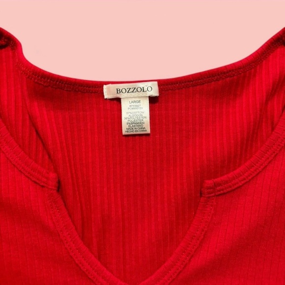 Red V Neck Longsleeve - Picture 3 of 3